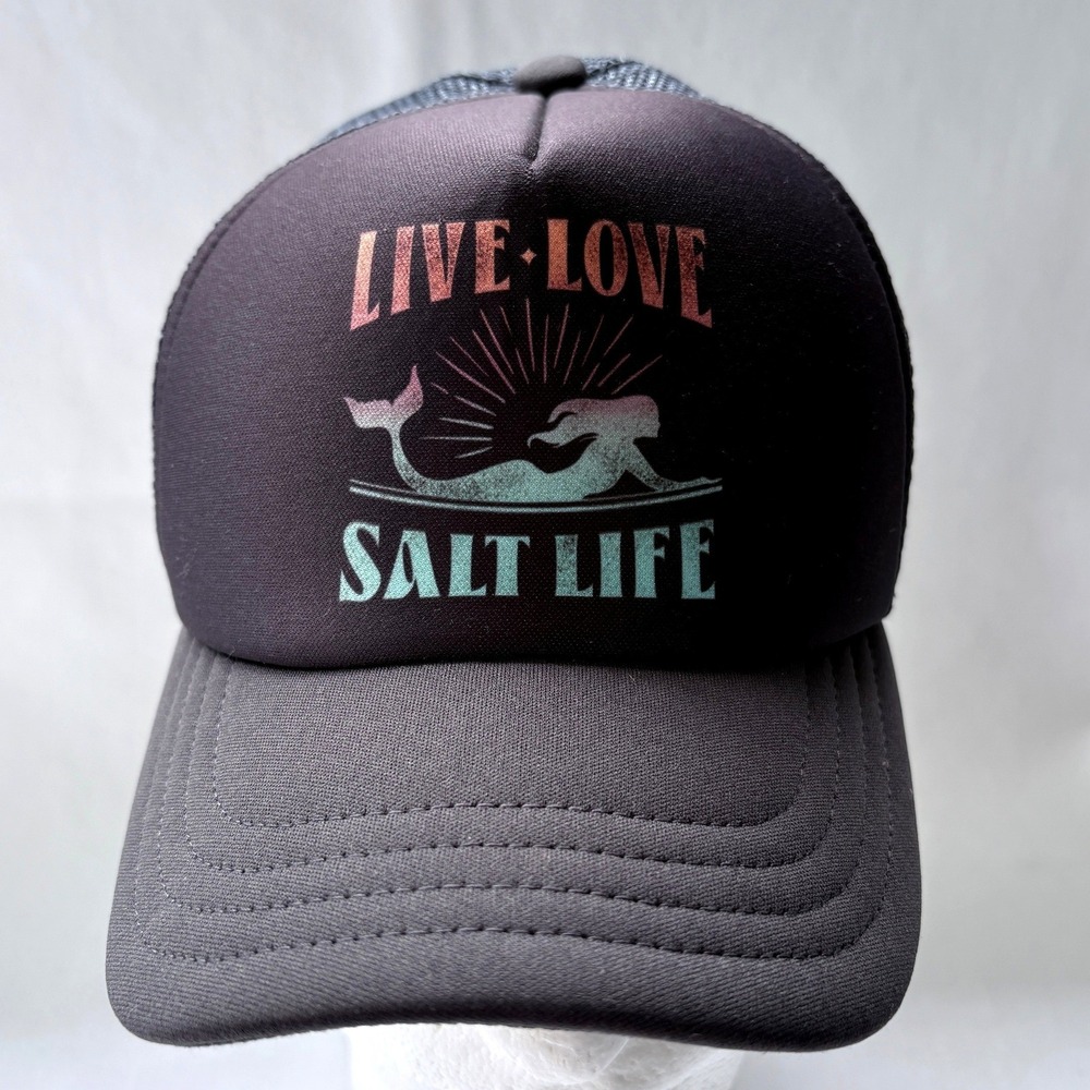 Salt Life Trucker Hat Youth Gray Mermaid Live Love Salt‎ Life Snapback Mesh